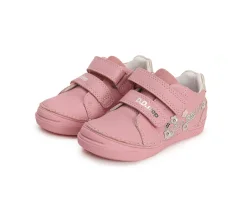 Detské dievčenské kožené topánky D.D.step dark pink S040-41475A