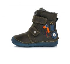 Detské chlapčenské zimné BAREFOOT topánky D.D.step khaki W063-321