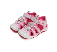 Detské dievčenské sandále kožené D.D.step dark pink G065-41329D