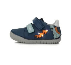 Detské chlapčenské kožené topánky D.D.step blikajúce bermuda blue LED S050-41140A