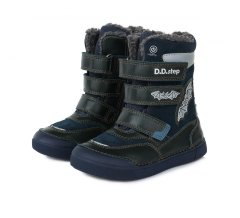 Detské chlapčenské zimné topánky blikajúce LED D.D.step Royal blue W068-346A