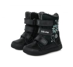 Detské dievčenské zimné topánky D.D.step black W068-345B