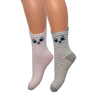 Ponožky bavlnené pruhované dvojfarebné mačacie oči 2219, 2220, 2232