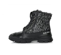 Detské dievčenské zimné topánky D.D.step black W056-385