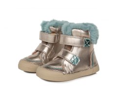 Detské dievčenské zimné topánky D.D.step cream W068-394C