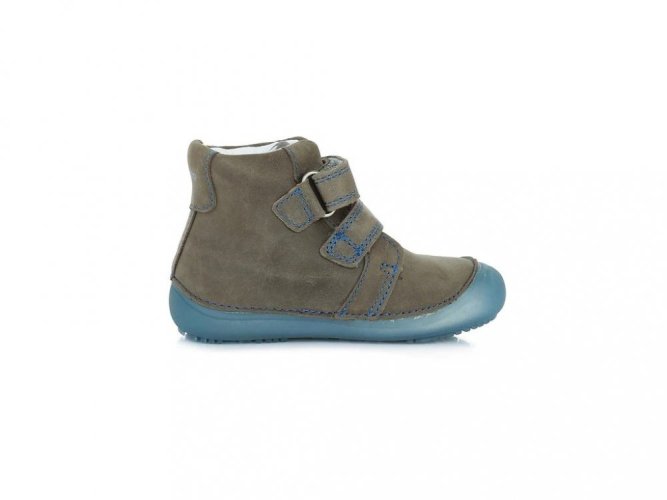 Detské chlapčenské kožené topánky Barefoot grey D.D.step A063-220A svietiaca podošva v TME