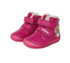 Detské dievčenské zimné BAREFOOT topánky D.D.step dark pink W070-353
