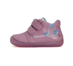 Detské dievčenské členkové kožené topánky Barefoot D.D.step pink S070-41484A