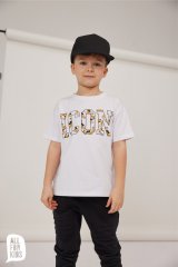 Tričko pre chlapca biele so žltou potlačou All For Kids