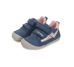 Detské dievčenské plátené topánky Barefoot D.D.Step Bermuda blue C063-41341C
