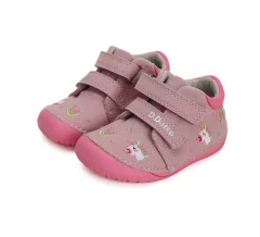 Detské dievčenské plátené topánky Barefoot D.D.Step Pink C070-41709C