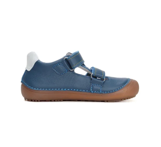 Detské kožené poltopánky barefoot D.D.step Bermuda Blue H063-41339