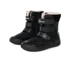 Detské dievčenské zimné  topánky D.D.step black W078-392