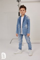 Rifľové nohavice chlapčenské modré All For Kids