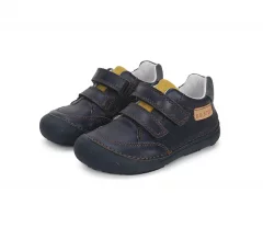 Detské chlapčenské kožené topánky Barefoot D.D.step royal blue S063-41377A