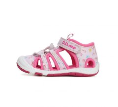 Detské dievčenské sandále kožené D.D.step dark pink G065-41329D