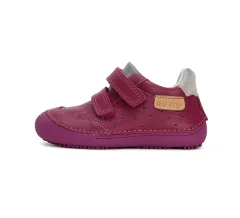 Detské dievčenské kožené topánky Barefoot D.D.step dark pink S063-41377C