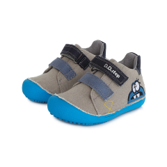 Detské chlapčenské plátené topánky Barefoot D.D.Step Grey C063-313A+